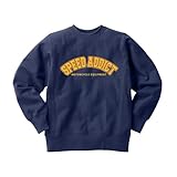 [SPEED ADDICT] リバース縫製 サイドリブ COLLEGE LOGO SWEAT（カレッジロゴスウェット） NAVY Mサイズ