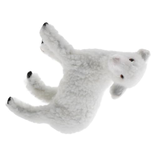 SHINEOFI Figurine Mouton Agneau 11 Cm Décoration Extérieure Jardin Peluche Réaliste Figure Animale Artificielle Ornement Décor Mouton Simulation Animaux de Ferme