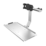 車載用/リモートワークに最適 アルミ合金製 キーボードトレー & タブレットホルダー 前席ヘッドレストポール取り付け (直径1.5cm以下対応) タブレット360度回転・折り畳み式で省スペース 車中でのテレワーク・エンタメを快適に 7-13in (B)