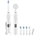 Brosse à dents électrique AISIR Brosse à dents Sonique avec Brosse Nettoyante pour le Visage, IPX7, recharge sans fil, 9 vitesses 3 modes en option, 4 têtes et 1 nettoyant pour le visage (Blanc)