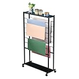 Aufbewahrungsregal for Floristen/Geschenkartikelgeschäfte, kommerzielles Geschenkpapier, doppelseitiger tragbarer Präsentationsständer for Schalstoffe mit 2 Fachböden(A)