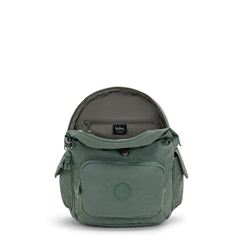 Kipling Mochila feminina pequena, mochila leve e versátil, mochila escolar de nylon, Colar, verde de