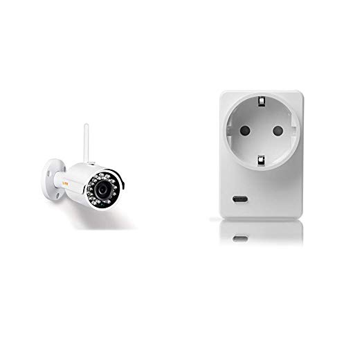 Lupus – LE202 3MP WLAN IP Kamera für draußen, SD Slot, 100°, Nachtsicht & LUPUSEC Funksteckdose mit Stromzähler und ZigBee Repeater, automatisiertes