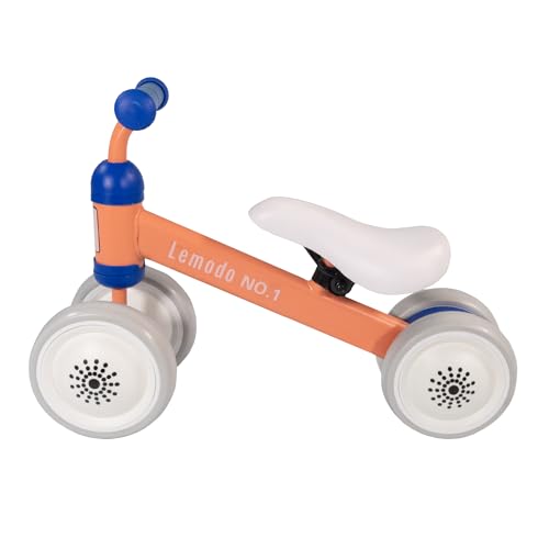 Lemodo Laufrad rot, Lauflernrad, Kinderlaufrad ab 1 Jahr, Baby Laufrad, Stabiler Metallrahmen, erstes Rutschfahrzeug, Balance Fahrrad ohne Pedale, Mini Laufrad mit 4 Rädern, max. Belastung 50kg – Bild 3