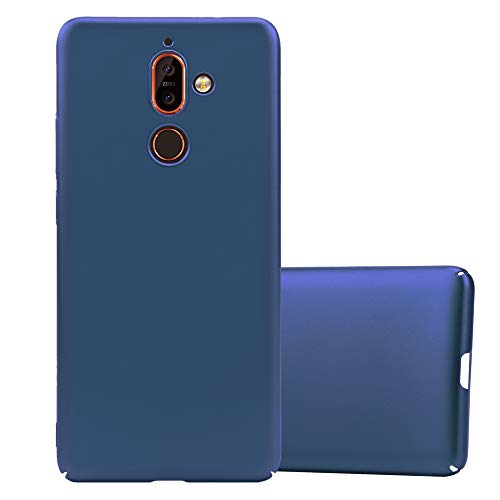 Cadorabo Funda para Nokia 7 Plus en Metal Azul - Cubierta Protección de Plástico Duro Super Delgada e Inflexible con Antichoque - Case Cover...