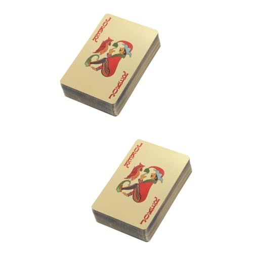 Abaodam 2stücke Goldene Spielkarten Deck Plattierte Pokerkarten Für Tischspiele Perfektes Für Und Sammler Wasserfest Und Langlebig Für Pokerabende Und Unterhaltung