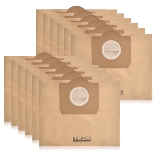 10 Bolsas de Aspiradora para Karcher WD3, MV2, MV3, A2054, A2201 Bolsas de Filtro de Aspiradora Reemplazan las de Papel Kärcher 6.959-130.0 (WD 3, WD 3 P y WD 3 Premium)