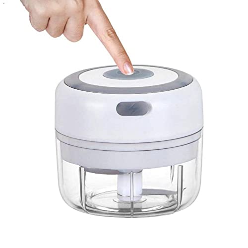 JEVAL 100ml Electric Garlic Masher Sturdy Durable Mini Crusher Chopper USB Charging for Ginger Fresh Chili Cutter Press Mincer Pepper Vegetable Nuts Meat Grinder Food Processor Blender Mixer ( 1 pcs ))