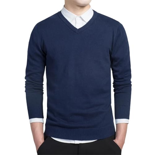 Men's Casual V-Neck Knitted Slim-Fit Sweater