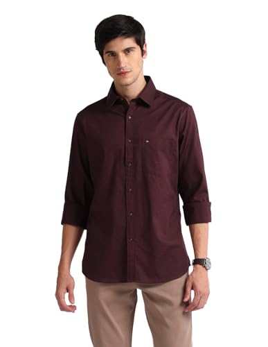 Image of Arvind Geometric Patterned Slim Fit Shirt
