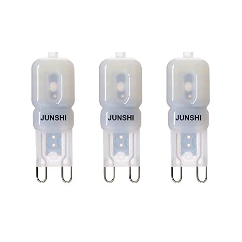 JUNSHI G9 LED Bulb,2.5W to 20W,6500K Cool White, 220 Lumens,AC220-240V LED Light Bulb,Pack of 3
