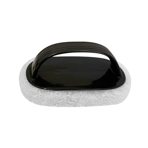 NiuLumea Cepillo de esponja con mango para limpieza de cocina, baño y ducha, mango de plástico antideslizante con estropajo y esponja, 14 x 8 x 52 cm, color negro