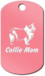 Collie Mom Engraved Keychain/GI Tag Mister Petlife Pink