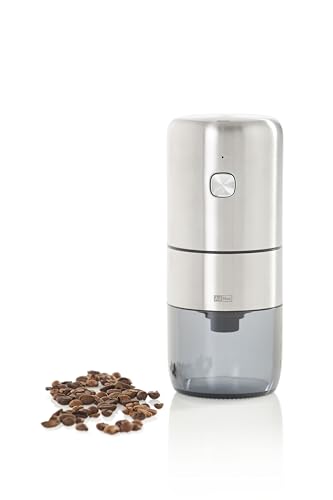 AdHoc i.Mill Electric Coffee Grinder, Rechargeable, Adjustable Ceramic and Stainless Steel Mechanism, Easy One-Hand Operation, Self Clean Technology, Mess Free Coffee Container