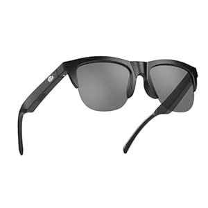 Meindin Smart Glasses Blueto-oth Sonnenbrille, UV-Schutz für Indoor-Outdoor-Sport, kabellose Blueto-oth Sonnenbrille, mit Sprachsteuerung, Mikrofon und Touch-Lautsprecher, grau, Refer to description