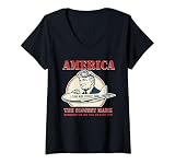 Womens Con Air Force One Trump Political Satire Retro Propaganda V-Neck T-Shirt