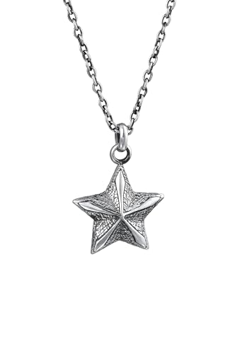 Collier homme argent sterling 925 Kuzzoi maille fait main pendentif étoile 55cm