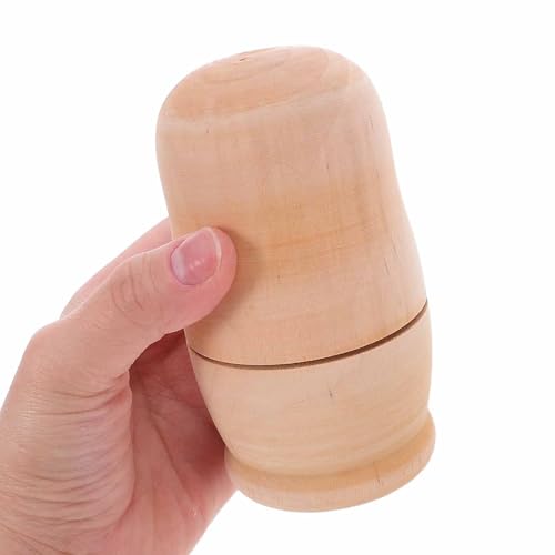 ibasenice Unbemalte Russische Nesting Dolls 4 Sets DIY 5 Matroschka Nesting Dolls Personalisieren Erstellen Sie Ihr eigenes Holzpuppenset Khaki