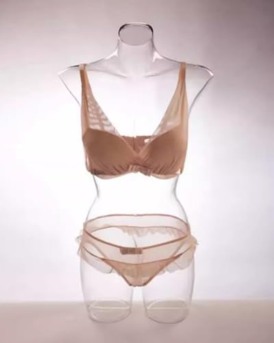 ENHEN Maniquí Maniquí Femenino Medio Cuerpo Transparente – Torso de Plástico Claro para Ropa, Lencería, Bañadores – Busto Ligero Realista para Tienda, Foto, Feria(Small Size)