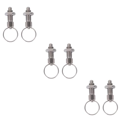 DOITOOL 6pcs Stainless Steel Plunger Knob for Mechanical Accessories for Industrial Equipment and Automotive Use Portable and Convenient Design Round