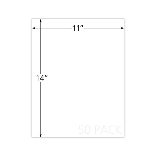 Mat Board Center, Pack of 50 White Backing Boards, 4-ply Thickness - for Art, Prints, Photos, Prints and More (11x14)
