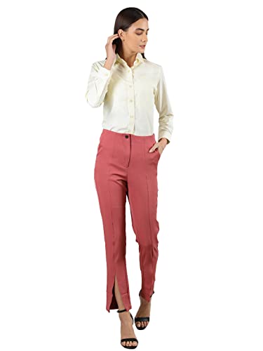 Image of CHKOKKO Women Solid Polycotton Regular Formal Shirt