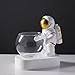 Astronaut Planter, Spaceman Glass Vase，Astronaut Resin Hydroponics Flower Vases，Led Light Nordic Modern Succulent Flower Pot Creative Decor White for Home Office Table