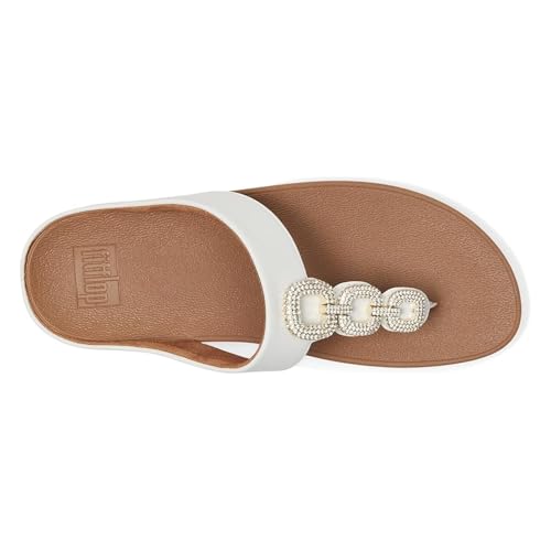 Image of FitFlop Women's Fino Crystal-Chain Leather Toe-Post Sandal