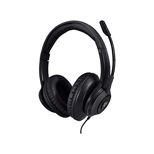 V7 Premium Over-Ear Stereo Headset, Boom Mic, PC, Mac, Tablets, Laptop Computer, Gaming, Video Conferencing, 3.5mm, USB