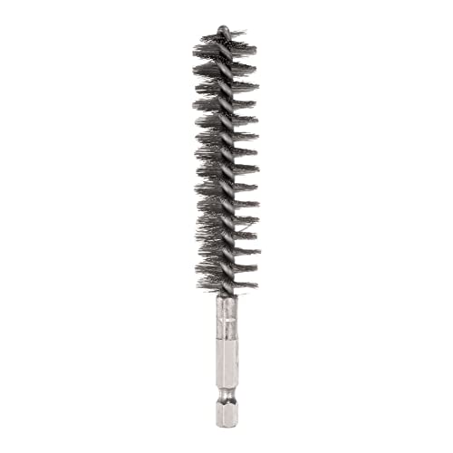 HARFINGTON Stainless Steel Bore Brush 19mm Dia Cleaning Wire Brush with Handle 1/4 Inch Hex Shank for Tubes, Ports, Bearings