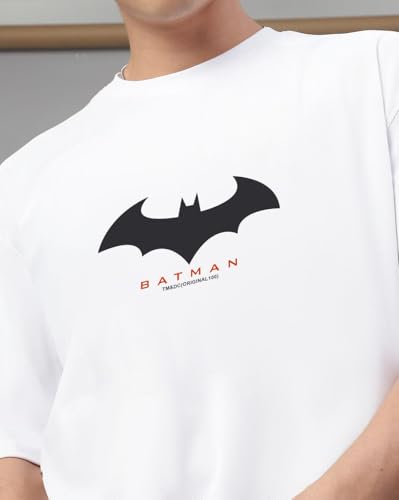Image of Men's Oversized Batman T-Shirt - Cotton Half Sleeve Graphic Tee | Superhero Printed Casual T-Shirt for Men