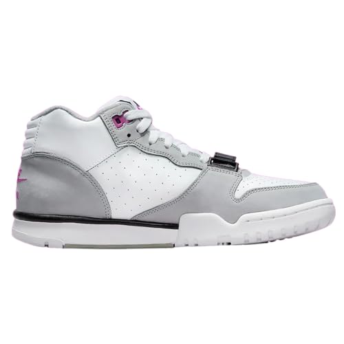 Image of Nike Men's Air Trainer 1 Fashion Trainers, Medium Grey White Hyper Purple Black, 13 US