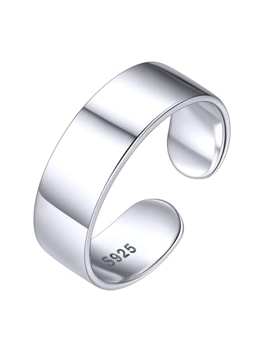 ChicSilver Toe Rings for Women Sterling Silver Toe Ring Hypoallergenic Wide Toe Ring Minimalist Open Adjustable Toe Rings for Women Toe Jewelry for Summer Beach