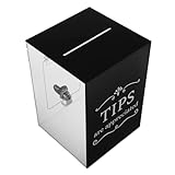 PACKOVE Caja de Propinas Acrílica Negra con Cerradura, Ranura para Donaciones y Sugerencias, Caja de Recolección Segura para Bares y Restaurantes, Organizador Transparente, Buzón