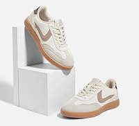 LUCKY STEP Women's Classic Fashion Sneakers, Beige Grey 8.5 — image 7