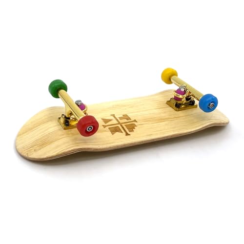 Image of Teak Tuning 34mm Pro Fingerboard Complete - Fully Assembled with Pro Level Components - Pro Shaped Wooden Deck (34x97mm), UltraSpin Bearing Wheels, Prodigy Gen2 Trucks - Firework
