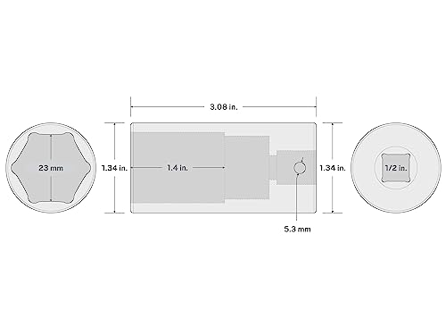 Image of TEKTON 1 /2 Inch Drive x 23 mm Deep 6-Point Impact Socket | SID23123