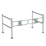 Automatic Rebound Swing Gate with Spring,Supermarket Entrance Safety Gate, Entrance Porch Safety Gate, Warehouse Industrial Metal Universal Swing Gate, Stainless Steel Warehouse Pedest(Size:110x100cm)