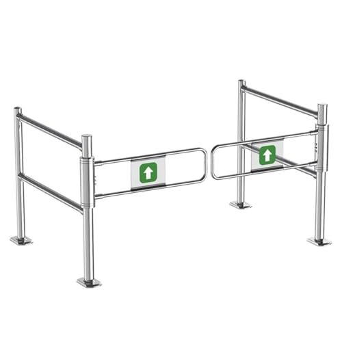 Automatic Rebound Swing Gate with Spring,Supermarket Entrance Safety Gate, Entrance Porch Safety Gate, Warehouse Industrial Metal Universal Swing Gate, Stainless Steel Warehouse Pedest(Size:110x100cm)