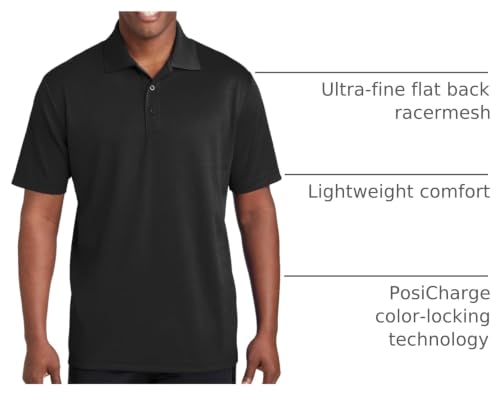 Polo Sport-Tek Unisex PosiCharge RacerMesh de manga corta con cuello, camiseta casual para hombre y mujer, ideal para trabajo y golf miniatura 4
