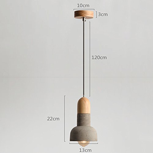 Suspension style industriel en bois et ciment pour éclairage de bar et loft - 8