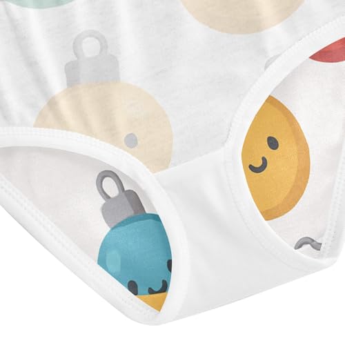 Girls' Triangle Panties Breathable Underwear for Girls Christmas Baubles Pattern 5