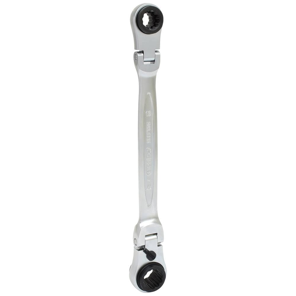 KS Tools 503.4745 - Llave poligonal de carraca doble, reversible, articulada, 4 en 1 (10x13-17x19)