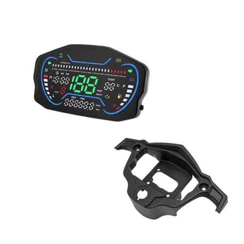 オートバイの走行距離計 12V オートバイ用デジタルタコメーター スピードメーター 0-12000 RPM ギアスピードメーター ギア計器パネル デュアル