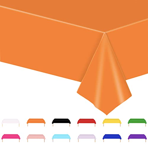POPOYU Grande nappe de fête orange 137x274 cm décoration de table pour Halloween, Thanksgiving et récolte d'automne