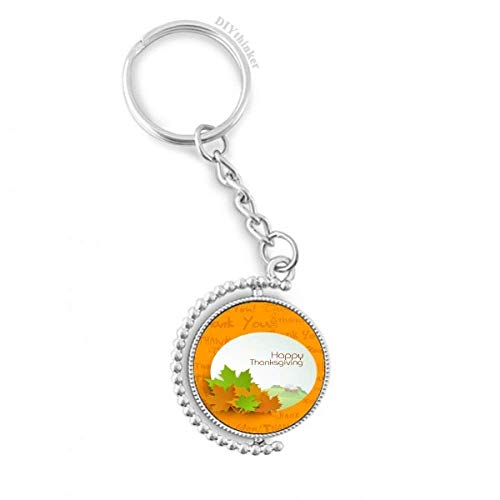 Llavero de Acción de Gracias con anillo giratorio para decorar tus llaves diarias