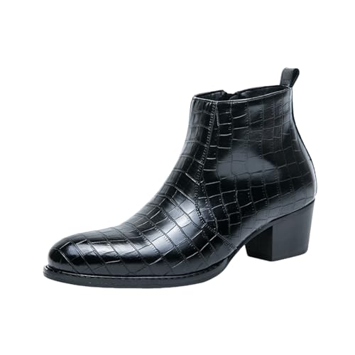 Bottines d'équitation en cuir lisse haut de gamme avec fermeture éclair pour homme