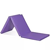 Venbytech for 6'×2' Tri-Fold Exercise Training Gym Mat for Gymnastics Yoga Fitness Purple