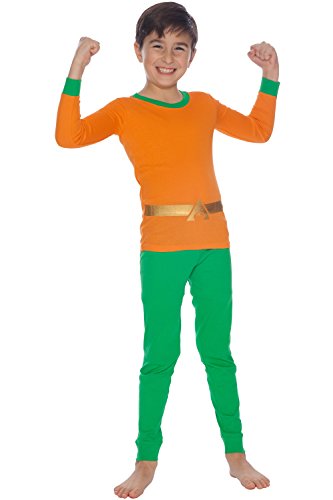 Justice League Boys' Big Aquaman Cotton Costume Pajama Set, Multi, 8 #TOP4