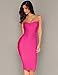 Women's Midi Cocktail Dresses Strapless Bandage Bodycon Dress Wedding Party Dress(Rose,S)
